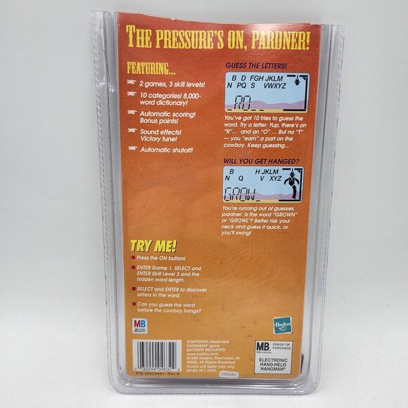 Milton Bradley HANGMAN Electronic Handheld Game Hasbro - Picture 2 of 5